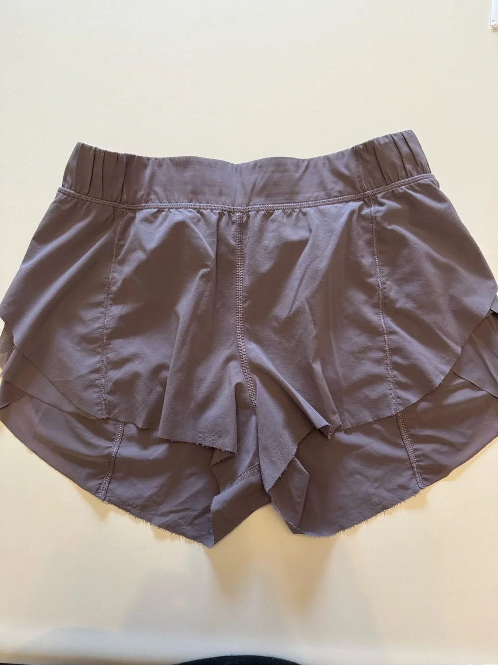 Lululemon Women’s Layered Active Shorts in Light Purple Taupe